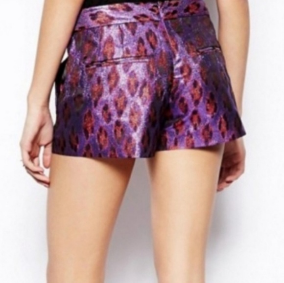 French Connection Pants - French Connection Leopard Disco Metallic Shorts